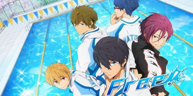 Iwatobi Swim Club promotional image for top 10 sports anime of all time