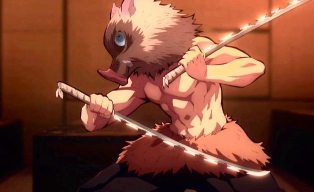 Inosuke Hashibira character from beginners guide to demon slayer corps anime movie review by otherworlds inc